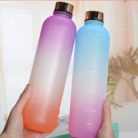 32oz Gradient Color Sports Water Bottle with Time Marker