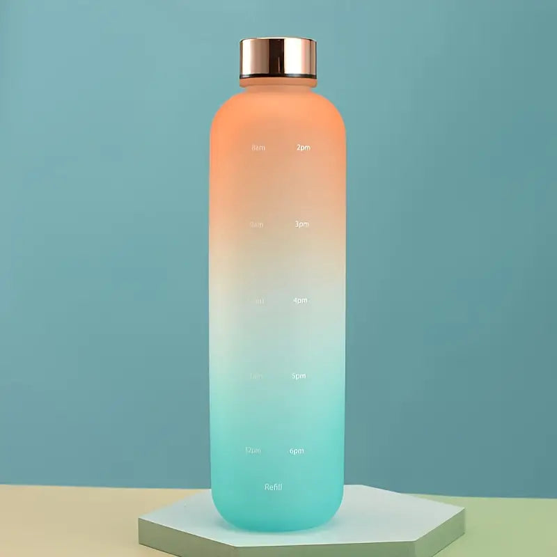 32oz Gradient Color Sports Water Bottle with Time Marker