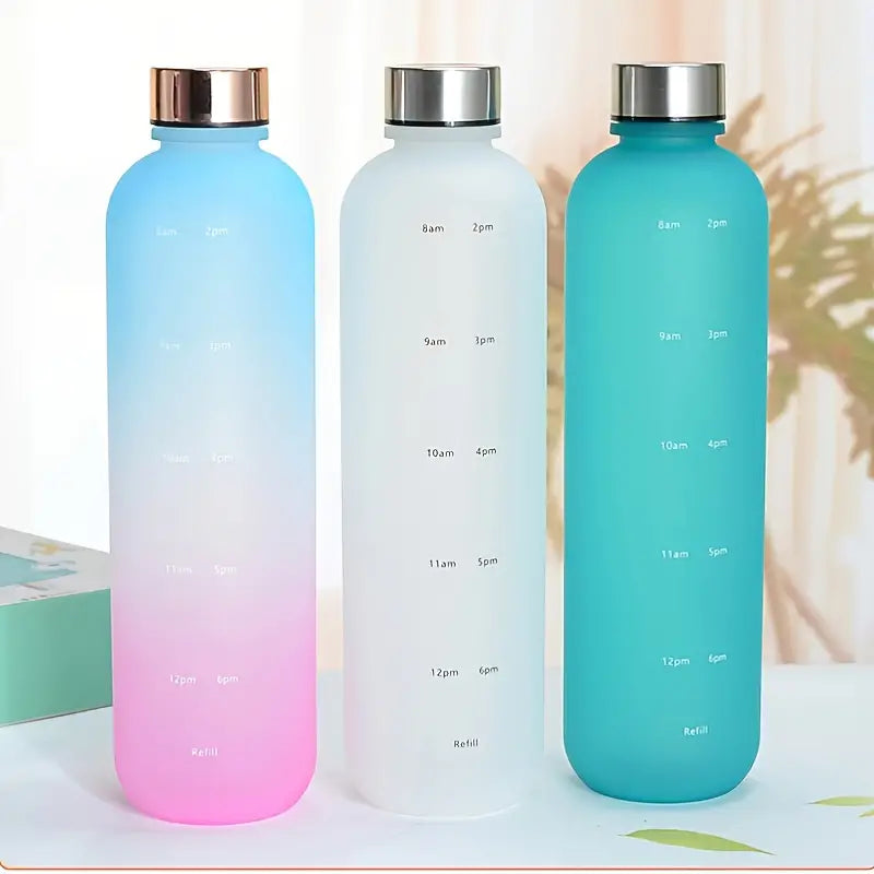 32oz Gradient Color Sports Water Bottle with Time Marker